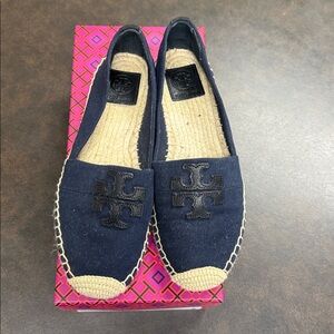 Tory Burch Navy Espadrille Flats
